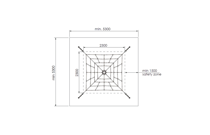 KBT Piramidenet Gewapend Touw - 2.0m - Zwart/Galv/Zwart 10 KBT Piramidenet Gewapend Touw - 2.0m - Zwart/Galv/Zwart - Afbeelding 8