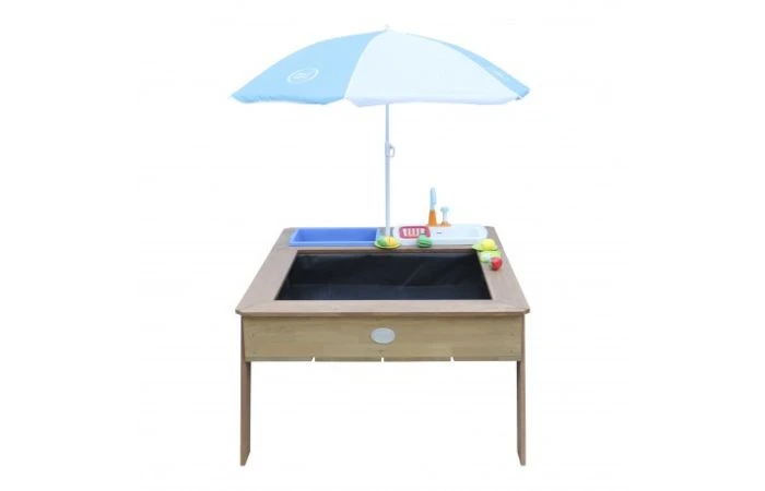AXI Linda Zand & Water Tafel Met Speelkeuken Wastafel Bruin/wit Parasol Blauw/wit 5 AXI Linda Zand & Water Tafel Met Speelkeuken Wastafel Bruin/wit Parasol Blauw/wit - Afbeelding 3