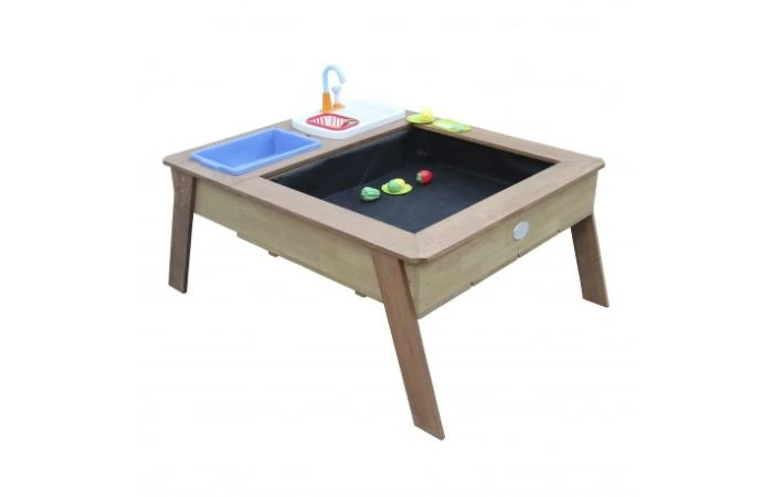 AXI Linda Zand & Water Tafel Met Speelkeuken Wastafel Bruin/wit Parasol Blauw/wit 6 AXI Linda Zand & Water Tafel Met Speelkeuken Wastafel Bruin/wit Parasol Blauw/wit - Afbeelding 4