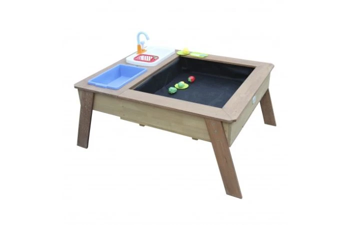 AXI Linda Zand & Water Tafel Met Speelkeuken Wastafel Bruin/wit Parasol Blauw/wit 7 AXI Linda Zand & Water Tafel Met Speelkeuken Wastafel Bruin/wit Parasol Blauw/wit - Afbeelding 5