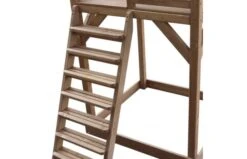 Beach Tower Speeltoren Met Roxy Nestschommel Bruin - Blauwe Glijbaan -Buitenspeelgoed Winkel 24 7