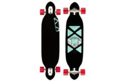 NIJDAM Longboard Drop Through Criss Cross Zwart / Rood