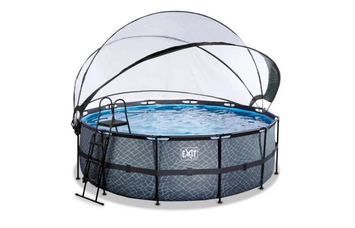 EXIT Zwembad ø427x122cm Met Overkapping En Zandfilter- En Warmtepomp 3 EXIT Zwembad ø427x122cm Met Overkapping En Zandfilter- En Warmtepomp