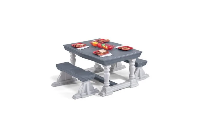 Step2 Step 2 Boerderijstijl Tafel & Banken Picknick Set Grijs 3-delig 4 Step2 Step 2 Boerderijstijl Tafel & Banken Picknick Set Grijs 3-delig - Afbeelding 2