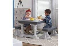 Step2 Step 2 Boerderijstijl Tafel & Banken Picknick Set Grijs 3-delig 12 Step2 Step 2 Boerderijstijl Tafel & Banken Picknick Set Grijs 3-delig -Buitenspeelgoed Winkel 3 piece farmhouse table bench set 4