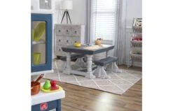 Step2 Step 2 Boerderijstijl Tafel & Banken Picknick Set Grijs 3-delig 11 Step2 Step 2 Boerderijstijl Tafel & Banken Picknick Set Grijs 3-delig -Buitenspeelgoed Winkel 3 piece farmhouse table bench set 5