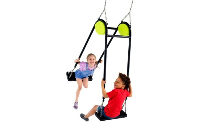 KBT Familieschommel Chaxi - Frame Met Rubber Babyschommel En Curve Schommelzitjes 3 KBT Familieschommel Chaxi - Frame Met Rubber Babyschommel En Curve Schommelzitjes