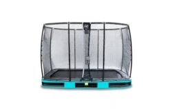 EXIT Elegant Premium Inground Trampoline Met Deluxe Veiligheidsnet 214x366 Blauw
