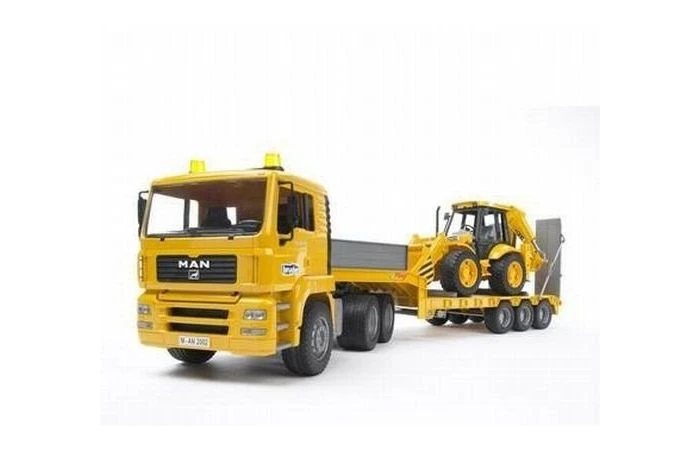 Bruder 2776 MAN Dieplader Met JCB 4 Bruder 2776 MAN Dieplader Met JCB - Afbeelding 2