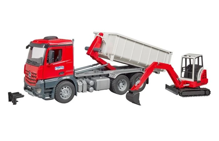 Bruder 3624 MB Arocs Met Roll-Off Container + Schaeff HR16 3 Bruder 3624 MB Arocs Met Roll-Off Container + Schaeff HR16