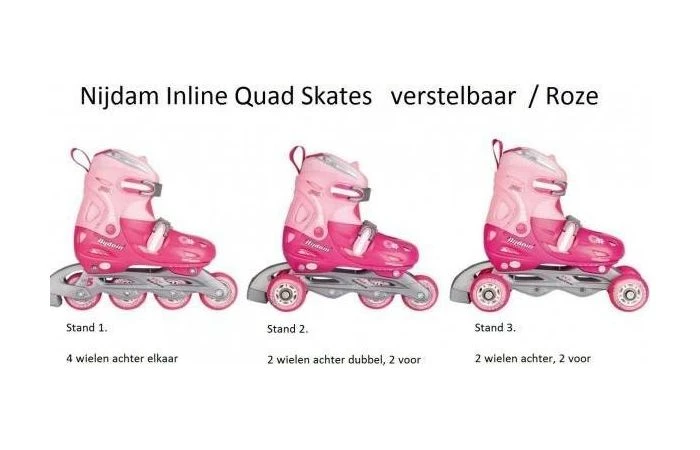 NIJDAM Inline Skates Quad Roze 3 NIJDAM Inline Skates Quad Roze