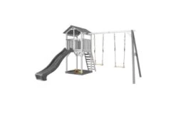 Axi Beach Tower Met Dubbele Schommel (grijs/wit) -Buitenspeelgoed Winkel 58284bc30c84f91f3414e7dd9dc1a9ea48b1e4ca2dc5d69b22c29d425b99ceff
