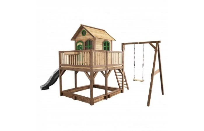 Axi Speelhuis Liam Met Enkele Schommel (bruin/groen) 4 Axi Speelhuis Liam Met Enkele Schommel (bruin/groen) - Afbeelding 2