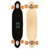 NIJDAM Longboard Drop Through Criss Cross Zwart / Oranje