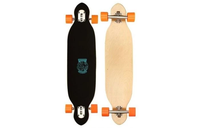 NIJDAM Longboard Drop Through Criss Cross Zwart / Oranje 3 NIJDAM Longboard Drop Through Criss Cross Zwart / Oranje