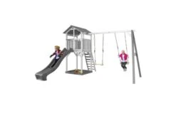 Axi Beach Tower Met Dubbele Schommel (grijs/wit) -Buitenspeelgoed Winkel 7d14cec814e71dc1fa6522bd8dd6394b34d36cffd33cb2ebf97e796f9e3983f5