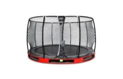 EXIT Elegant Premium Inground Trampoline Met Deluxe Veiligheidsnet 366 Rood