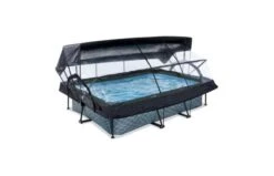 EXIT Zwembad 300x200x65cm Met Overkapping, Schaduwdoek En Filterpomp