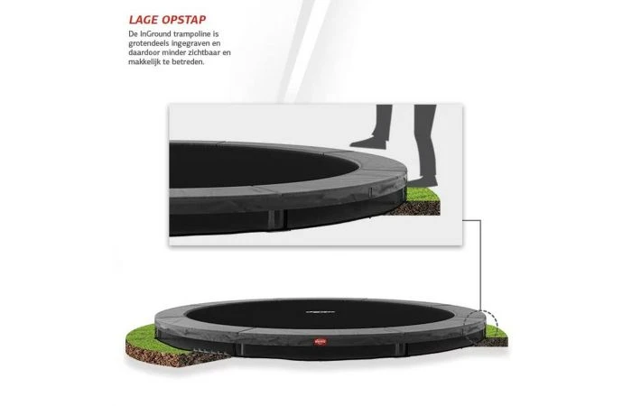 BERG Favorit InGround Trampoline Sports 380 Grijs 8 BERG Favorit InGround Trampoline Sports 380 Grijs - Afbeelding 6