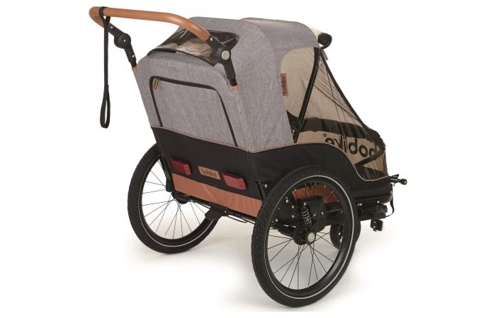 Bobike Fietskar Trailer 2-Kinderen Zwart/Grijs 2 In 1 4 Bobike Fietskar Trailer 2-Kinderen Zwart/Grijs 2 In 1 - Afbeelding 2