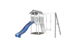 AXI Beach Tower Speeltoren Met Enkele Schommel Grijs/wit Met Glijbaan