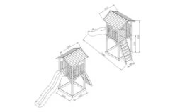 AXI Beach Tower Speeltoren Bruin -Buitenspeelgoed Winkel beach tower speeltoren bruin groene glijbaan 1 1