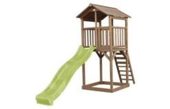 AXI Beach Tower Speeltoren Bruin -Buitenspeelgoed Winkel beach tower speeltoren bruin limoen groene glijbaan 1