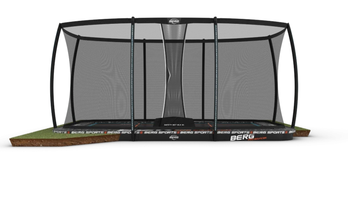 BERG Ultim Pro Bouncer FlatGround 500 + Veiligheidsnet Deluxe XL 3 BERG Ultim Pro Bouncer FlatGround 500 + Veiligheidsnet Deluxe XL
