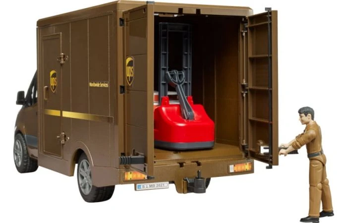 Bruder 2678 MB Sprinter UPS Met Chauffeur En Toebehoren 4 Bruder 2678 MB Sprinter UPS Met Chauffeur En Toebehoren - Afbeelding 2