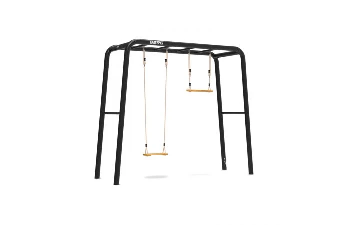 BERG Playbase Medium Met Houten Schommel En Trapeze 3 BERG Playbase Medium Met Houten Schommel En Trapeze