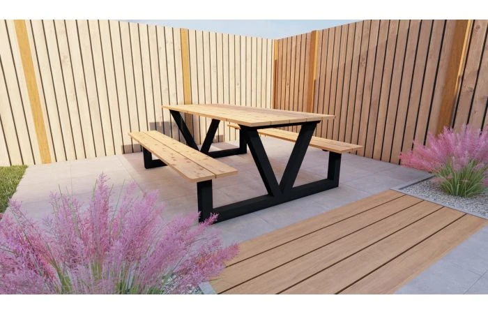Outdoor Island Douglas Picknicktafel Model V 4 Outdoor Island Douglas Picknicktafel Model V - Afbeelding 2