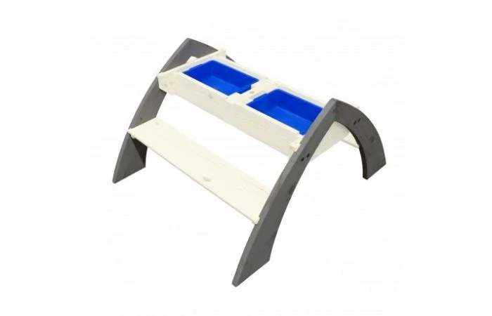 Axi Delta Zand & Water Picknicktafel Grijs/wit - Parasol Blauw 4 Axi Delta Zand & Water Picknicktafel Grijs/wit - Parasol Blauw - Afbeelding 2