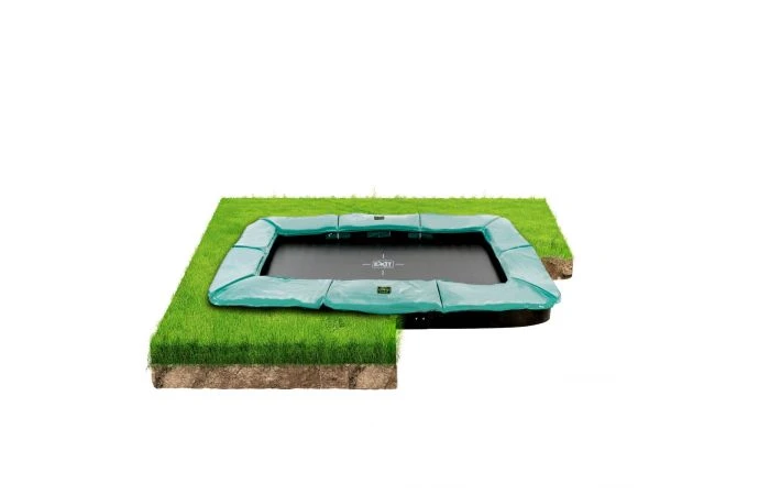 EXIT Supreme Groundlevel Trampoline 214x366cm Groen 3 EXIT Supreme Groundlevel Trampoline 214x366cm Groen