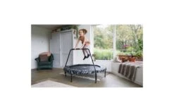 EXIT Tiggy Junior Met Beugel 140 Zwart-Grijs -Buitenspeelgoed Winkel exit tiggy junior trampoline met beugel o140cm zwart grijs 5