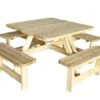 Woodvision Picknicktafel Vierkant, Groen Geïmpregneerd -Buitenspeelgoed Winkel picknicktafel vierkant 2