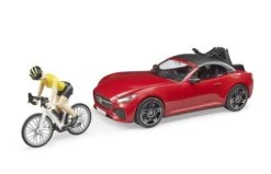 Bruder 3485 Roadster Met Racefiets En Fietser -Buitenspeelgoed Winkel rooie