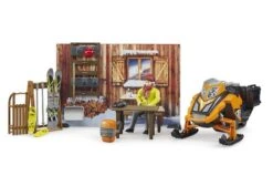 Bruder 63102 Berghut Met Snowmobil -Buitenspeelgoed Winkel sneeuw
