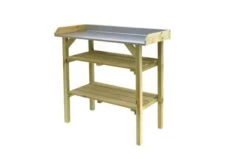 Woodvision Tuinwerkbank Grenen Met Zinken Blad, Groen Geïmpregneerd